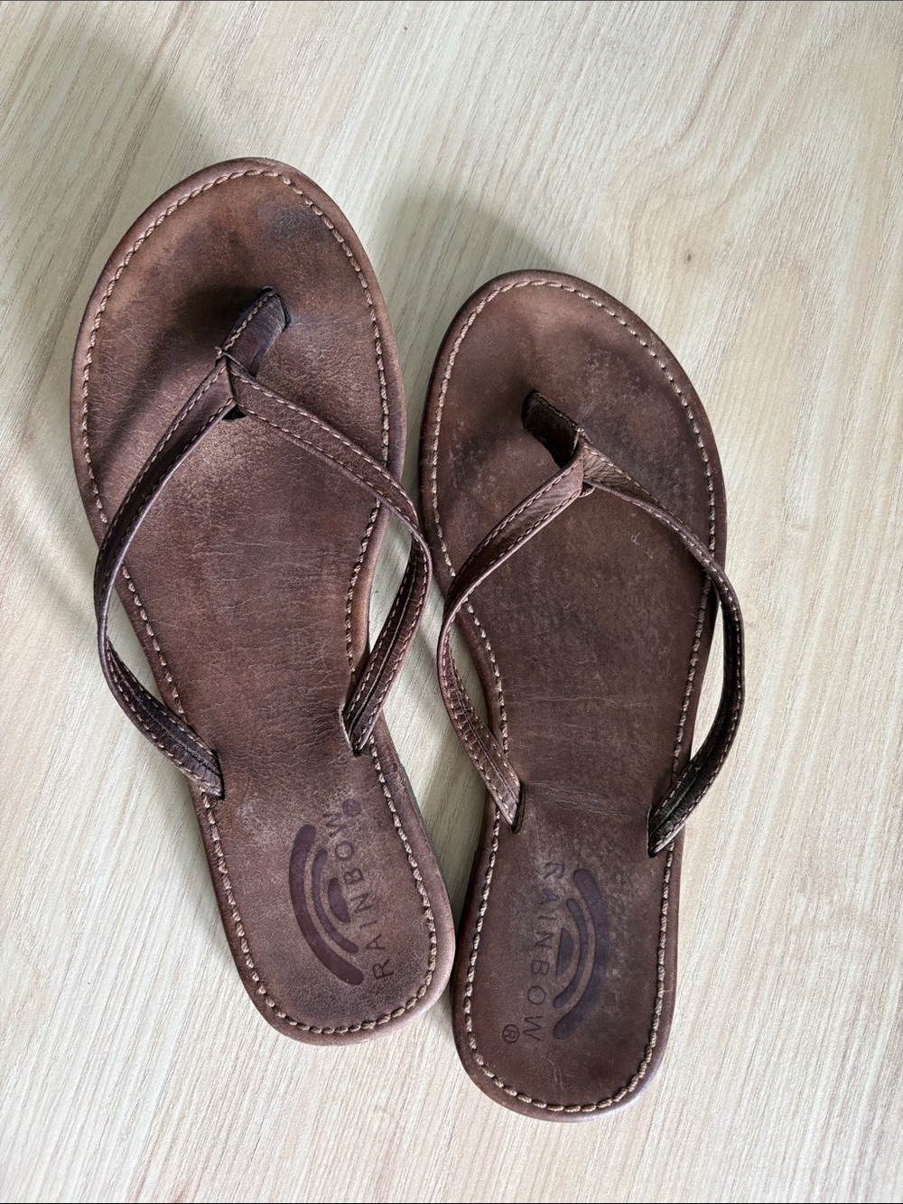 Rainbow Brown All Leather Sandals